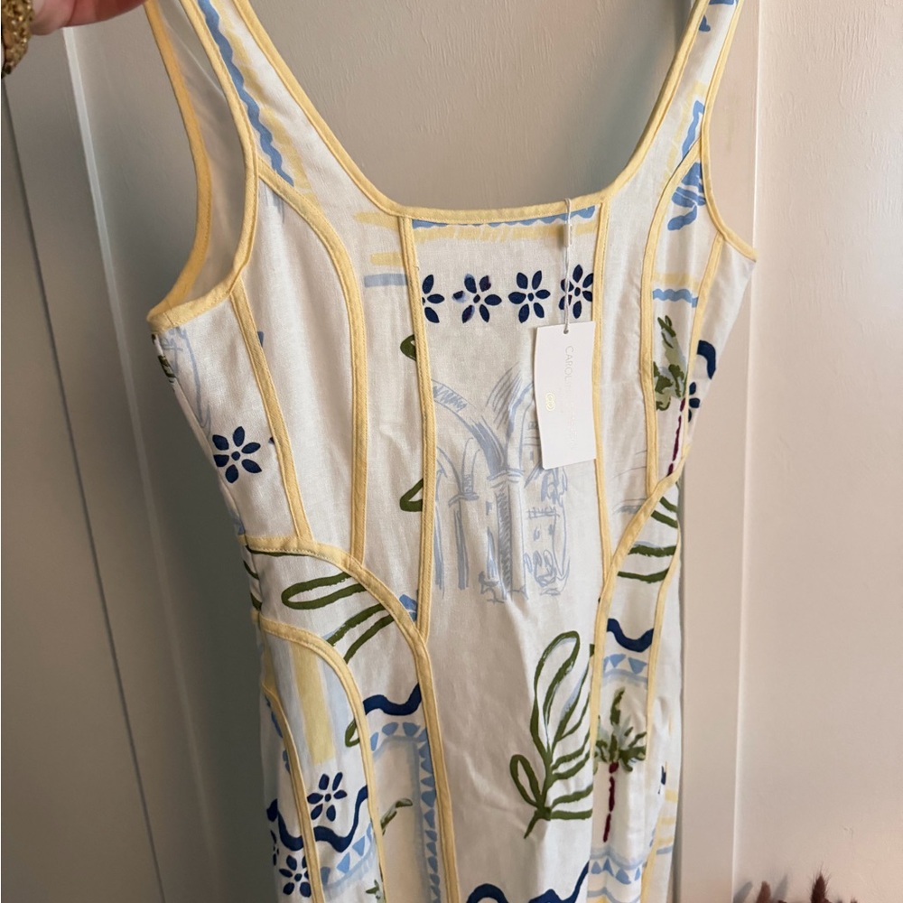 Caroline Constas White and Yellow Dress